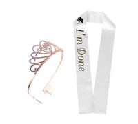 BESTYASH 1set Tiara e Sash Per Laurea Con Strass e Sash Raso Accessori Eleganti Per Cerimonia Di Laurea Regalati Un Indimenticabile Del Tuo Successo
