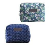 BESTYASH 2 Pezzi Borsa Viaggio Portatile Borse per Makeup Mini Design Creativo con Cerniera e Pattern Eleganti per Viaggi e Adatta per Regali Famiglia