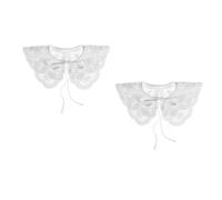 BESTYASH 2 Pezzi Colletto Falso Ricamato da Donna in Pizzo e Cotone Bianco | Accessorio Elegante Laccio, Facile da Indossare e Togliere, per Maglioni e Cardigan, Scuola e Foto
