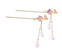 BESTYASH 2 Pezzi forcina antica bacchette per bastoncini per a forma di Accessori per per le donne bacchette cinesi per fermaglio per lega Viola