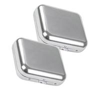 BESTYASH 2 Pezzi Mini Posacenere Portatile in Acciaio Tascabile Quadrato Resistente per Viaggi Auto e Uso ed Esterno Facile Pulire e Salva Spazio