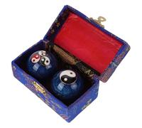 BESTYASH 2 Pezzi pallamano fitness adulti meditazione massaggio feng shui massaggio appuntito sfera palle a mano Palle portatili palla tenuta in mano Smalto cloisonné Blue