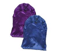 BESTYASH 2 Pezzi protettore dei delle donne cappello per sciolti cuffia di seta Sonno notte Carino lux lumino hat raso cappello per la cura dei lunghi Viola,porpora