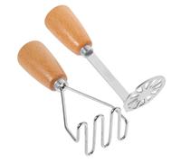 BESTYASH 2 pezzi Schiacciapatate Manuale in Acciaio con Manico in Legno Ergonomico Verdure e Omogeneizzati per Resistente e Antiruggine per Cucina Multifunzionale