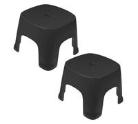 BESTYASH 2 pezzi Sgabello Piede Plastica Poggiapiedi Antiscivolo per Bagno Camera e Ufficio Resistente e Portatile Design Divertente per Nero Compatto