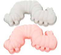 BESTYASH 2 Pezzi Stampo in Silicone a Forma di Bruco per Dolci e Cioccolato | Antiaderente, Flessibile, Facile da Sformare, per Torte e Pasticceria