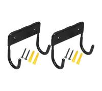 BESTYASH 2 Set Porta da Stiro da Muro a Doppio Gancio in Ferro Nero | Organizzatore per Lavanderia e Bagno, Finitura Opaca Contemporanea, Riutilizzabile, Supporto Stabile