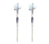 BESTYASH 2 spazzolini trasparenti a doppia testa per la pulizia delle protesi, spazzola per la pulizia efficace per una presa più fresca, antiscivolo, setole in nylon durevoli