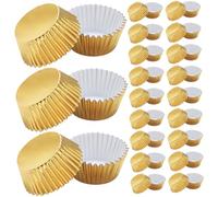 BESTYASH 200 pezzi Pz Pirottini Alluminio Spessi per Cupcake e Muffin Stampi per Dolci Colore Oro per Compleanni Feste e Celebrazioni