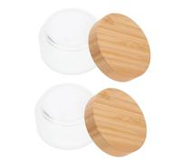 BESTYASH 2pezzi Contenitori Cosmetici Con Coperchio Bamboo Per Crema Viso Lozioni e Maschere Bottiglie Pratiche e Compatte Per Viaggi e Uso Quotidiano Trasparenti e Leggeri