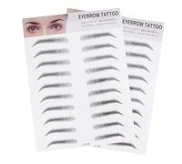 BESTYASH 2pezzi Sopracciglia Finte Artificiali Adesivo Stencil Per Sopracciglia Facile Da Usare Per Uomo e Donna Tipo Nero