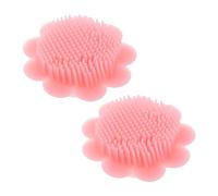 BESTYASH 2pezzi Spazzola per Shampoo e Capelluto per Ragazza Spazzola in Silicone Morbida Doppia Faccia per Scrub e Massaggio per Bagno Sicuro e Igienico