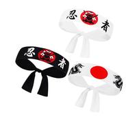 BESTYASH 3 Fasce Per Chioma Ninja Karate Fascia Decorativa Samurai in Poliestere Accessori Giapponesi e Adatte Per e Fasce Hachimaki Per Chef e Fitness