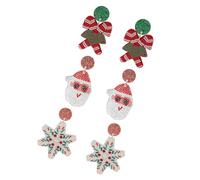 BESTYASH 3 Paia Di Orecchini A Forma Di Fiocco Di Neve Di Natale Ornamenti Bigiotteria Per Le Donne Orecchini A Cerchio Per Le Donne Orecchini Per Festival Di Natale Cerchietto Per
