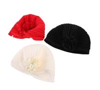 BESTYASH 3 Pezzi Cappello Per La Fiori Berretto a Turbante Cappello Avvolgente Cappucci Copricapo in Stile Cappelli Turbante Cuffia Poliestere