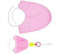 BESTYASH 3 Pezzi Set Costume Divertente per Adulti Bavaglino, Ciuccio e Cappello Rosa Lavabile e Riutilizzabile per Feste Cosplay
