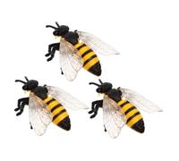 BESTYASH 3 Realistic Honey Bee Figurines Plastic Insect Toy Models For Early Educational Play Skill Development And Nature Learning For Science Projects And Birthday Cake Toppers