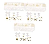 BESTYASH 3 Scatole Ornamenti Del Rivetto Di Perle Incantesimi Per Le Unghie Adornare Fiori Per Unghie Per Unghie Forniture Per Unghie Ciondoli Per Nail Art Farfalla Plastica