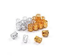 BESTYASH 300 Pezzi Anelli Alluminio Filigrana per Dreadlocks Tubo Decorativo per Treccine Accessori Sottile e Flessibile Argento Rosso Oro per Acconciature Intrecciate e Styling Mosso