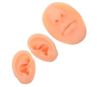 BESTYASH 3pezzi di Orecchio Finto in Silicone Morbido di Naso e Bocca in Silicone Set di Parti del Corpo Finte per Pratica di Piercing e Trucco Professionale