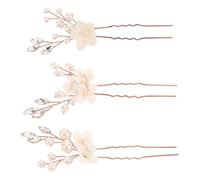 BESTYASH 3pezzi Fermagli per Capelli da Sposa Fiori Chiari Forcina Forma di U Accessori per Styling per Matrimoni Feste Vacanze Tutti i Giorni Design Vintage e Presa Sicura