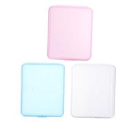 BESTYASH 3pezzi Organizer per Trucchi da Viaggio in Cotone Supporto Rotondo per Dischetti di Cotone Scatola di Immagazzinaggio Trasparente con Coperchio per Cotton Fioc e Spugnette