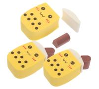 BESTYASH 3pezzi Piumino da Cipria Forma di Tazza da Tè al Latte Multiuso per Trucco Viso Artista Può Premere Evidenziatore e Polvere e Carino