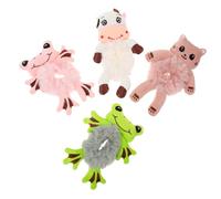 BESTYASH 4 fasce per capelli in peluche a forma di animale da donna, con simpatici disegni di gatti e rane, morbidi elastici per coda di cavallo, accessori versatili per lo styling dei capelli per