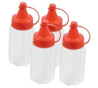 BESTYASH 4 pezzi Bottiglie Squeeze per Condimenti da Rosso Riutilizzabili e Resistente per Salsa Ketchup e Casa