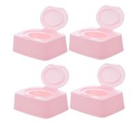 BESTYASH 4 pezzi Contenitori per Salviette Umidificate Plastica Resistenti Allacqua Dispenser Compatto e Portatile per Salviettine Custodia e Bagno con Apertura Ribalta Accesso Facile Mano