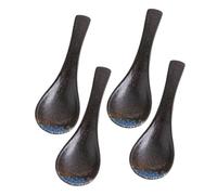 BESTYASH 4 pezzi Cucchiai da Minestra in Alimentare Design Ergonomico e Resistente al Calore Cucchiai Decorativi per Uso in Cucina Colore Blu Ghiaccio