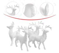 BESTYASH 4 Pezzi natalizio cervo bianco ufficio mini Decorazione domestica cervo minuscolo Natale decorativi figurine bianca