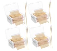 BESTYASH 4 Set Bastoncini Applicatori Per Il Trucco Tamponi Cotton Fioc Orecchie Tampone Orecchio Appuntito Mano Copertina Pulito Khaki Cotone 500 Pezzi*4