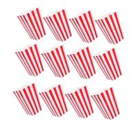 BESTYASH 48 pezzi Scatole Popcorn di Carta Righe Rosse Contenitori Resistenti per Snack da Festa per Serate Cinema Compleanni e Carnevali