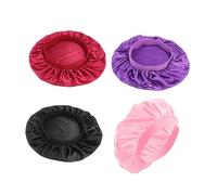 BESTYASH 4pezzi Cuffia Notte in Seta Imitata Elastica Larga e Rotonda Per Chemioterapia Per Donna in Poliestere Facile Da Indossare e Rimuovere Portatile Protegge i Capelli