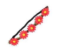 BESTYASH 5 Pezzi Fascia Del Fiore Del Sole Fascia Luau Fiore Della Fascia Decorazioni Per Feste Luau A Tema Decorazioni Per Feste in Spiaggia Copricapo Di Fiori Floreale Leis Rosso