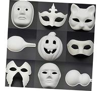 BESTYASH 5 Pezzi Maschere Bianche per Maschere DIY Verniciabili per Feste e Halloween Leggere e Resistenti Adatte Volto per Masquerade