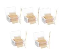 BESTYASH 5 Set Cotton Fioc Di Precisione Bagno Scopo Copertina Applicatore Con Punta in Cotone Tamponi Per Il Trucco Appuntiti Di Legno Khaki 500 Pezzi*5