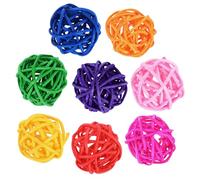 BESTYASH 50 Pezzi Palline Rattan Colorate per Decorazioni Casa e Festa Natale Sospese per Albero e Centrotavola Resistenti e Versatili per Uso e Giardino