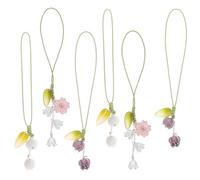 BESTYASH 6 Pezzi Portachiavi Cordino a Forma di Fiore, Ciondolo per Telefono e Lanyard, per Appendere Telefono e Chiavi, Indossabile al Polso