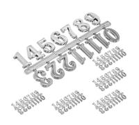 BESTYASH 6 Set Kit Numeri Arabi per Orologio Fai da Te in Plastica Argento, Resistente All'usura, Design Delicato e Linee Morbide, per Decorazione Casa e Camera da Letto