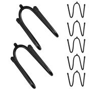 BESTYASH 7 Pezzi Gancio per Attrezzi per Recinzione in PVC Ferro Nero | Attrezzi da Giardino, Uso in Garage e Piscine fuori Terra, Organizzazione Salvaspazio