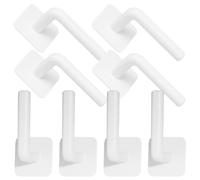BESTYASH 8 Pezzi Gancio Adesivo da Parete Bianco, senza Attrezzi, in ABS | Ombrelli e Cappelli, Uso in Cucina e Sala da Pranzo, Pratico, Resistente alla Corrosione