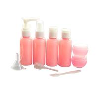 BESTYASH 9 pezzi Kit Bottiglie da Viaggio Ricaricabili in Rosa con Imbuto e Contagocce per Shampoo Lozione Crema e Cosmetici per Viaggio Aereo e Campeggio