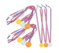 BESTYASH 9pezzi Medaglie Sportive Plastica Per Ragazzo Ragazza Da Oro Argento Bronzo Per Feste e Premi Decorazioni Per Compleanni e Attività Scolastiche