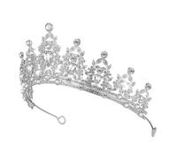 BESTYASH Accessorio per di strass per donne quinceanera mer tiara blu per le donne toppers della sposa nuziale Gioielli per di strass Tiara di compleanno lega Argento