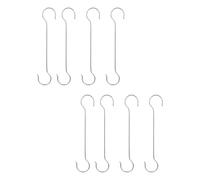 BESTYASH Argento 8 Pezzi in Acciaio Inox Gancio a S per Vasi e Catene | Design a Doppio Gancio, Finitura Antiruggine, Stile Rustico Minimalista, per Cucina e Trave del Portico