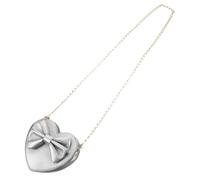 BESTYASH Borsa a tracolla per bambini con glitter argento a forma di cuore, borsa a tracolla per ragazze, stile casuale