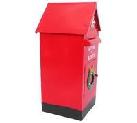 BESTYASH Cassetta Postale Natalizia Vintage in Ferro Robusto Rosso Grande Capacità e Resistenza per Uso Esterno Decorazione Natalizia per Atmosfera Festiva