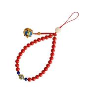 BESTYASH Catena per Cellulare Stile Cinese Rossa Pendente a Sfera in Plastica, Design Staccabile e Facile da Installare, da Appendere al Polso